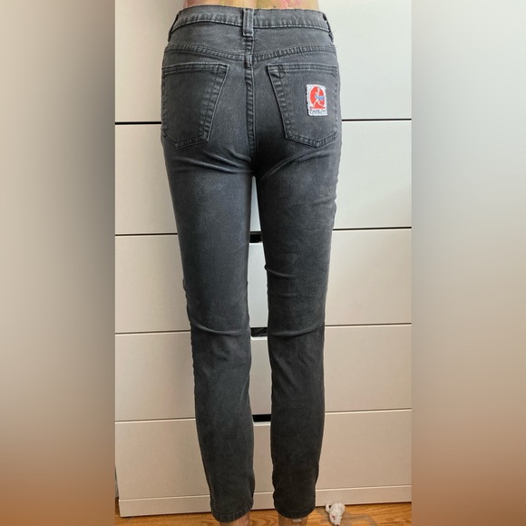 Vintage late80s-early90s Farlow high waist skinny jeans, washed black/grey - Picture 3 of 10